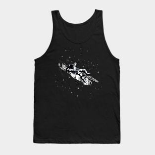 Astronaut Relaxing - Space Station - Black - Sci-Fi Tank Top